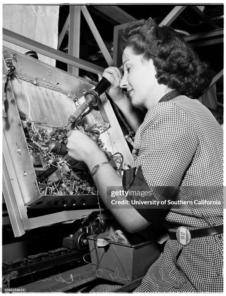 Rosie the riveter (electrical assembly line, Hoffman Radio Corporation), 1951