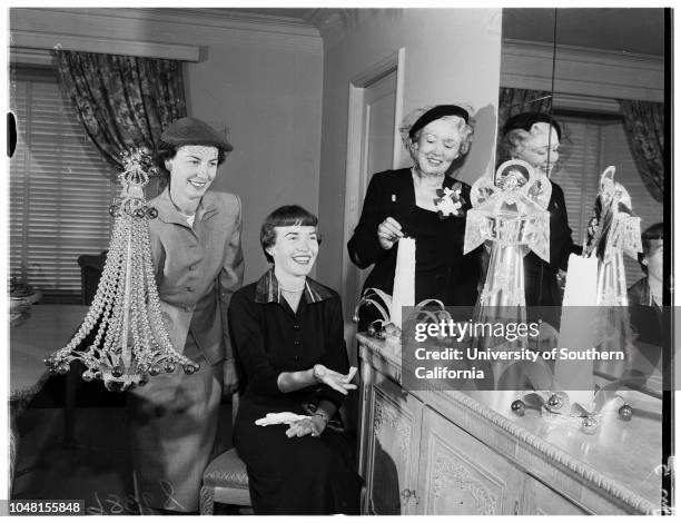 Saint Anne's Hospital Bazaar, 6 November 1951. Mrs Van Rensselaer Kelsey;Mrs Harold McAlister;Mary McCarey;Mrs Richard McKibben;Mrs Morton Stone;Mrs...