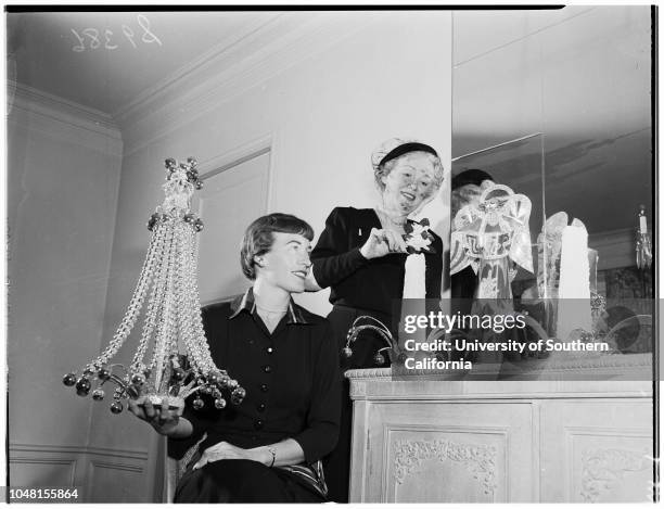 Saint Anne's Hospital Bazaar, 6 November 1951. Mrs Van Rensselaer Kelsey;Mrs Harold McAlister;Mary McCarey;Mrs Richard McKibben;Mrs Morton Stone;Mrs...