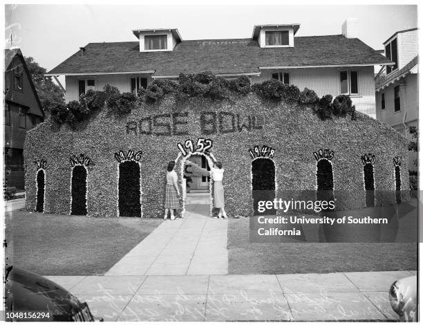 Sorority Row...University of Southern California Homecoming...University of Southern California Homecoming Queen, 7 November 1951. Patricia M 'Pat'...