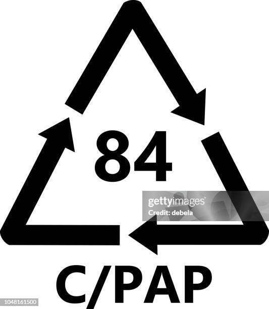 recycling sign - paper and cardboard plastic aluminium - ventilator icon stock illustrations