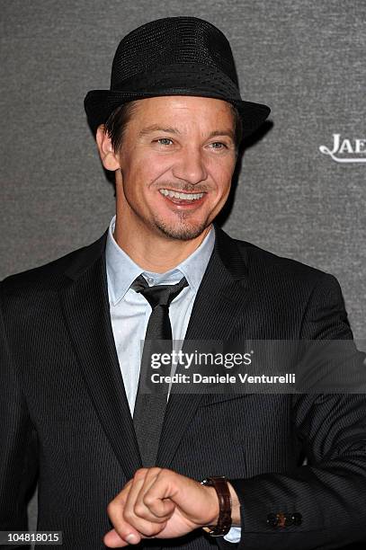 Actor Jeremy Renner attends the Jaeger-LeCoultre Party at the Teatro alle Tese during the 67th Venice International Film Festival on September 6,...