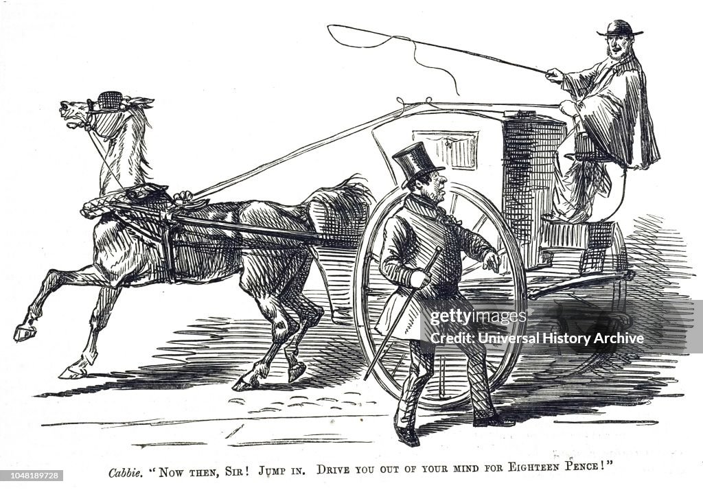 Hackney Driver Cartoon depicting an Hackney coach driver. Dated 19th century. News ...