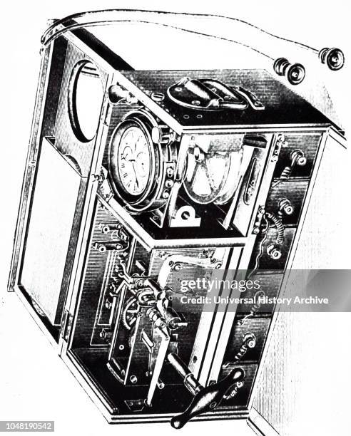 An engraving depicting a portable electric chronograph designed by Paul Ditisheim. A chronograph is a specific type of watch that is used as a...