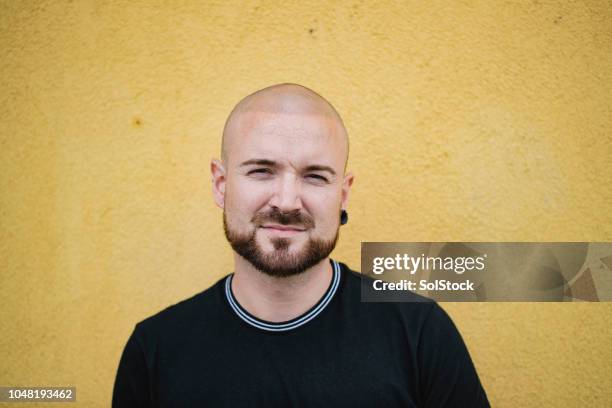 hipster on yellow background - septum stock pictures, royalty-free photos & images