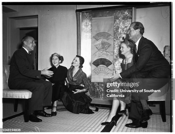 Party given by Mrs Jane Rieber, 06 December 1951. Admiral and Mrs Robert W Berry;Mrs Jane Rieber, hostess;Mrs Paul Dietrich;Alfred Dewey Davey;Mr and...