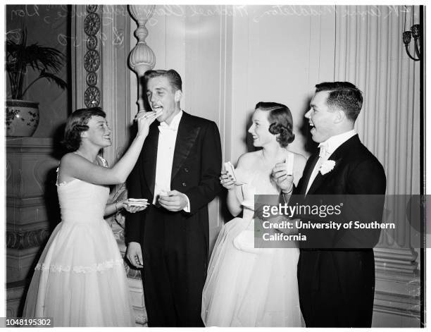 Las Madrinas ball, 21 December 1951. Patricia Haze;William Allen;Betty Phelps;Arthur Knutson;Edwin Brennan;Anne Alexander;Marcia Patrick;James...