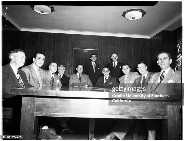 Federal Official Crime conference, 10 January 1952. L E Fellows ;John D Dinsmore ;Charles R Burr ;John Mullen ;Walter S Binns ;Tobias C Klinger ;C H....