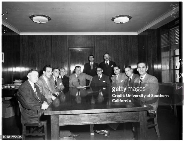 Federal Official Crime conference, 10 January 1952. L E Fellows ;John D Dinsmore ;Charles R Burr ;John Mullen ;Walter S Binns ;Tobias C Klinger ;C H....