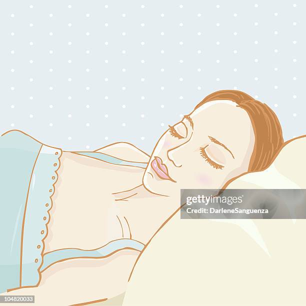 sleeping beauty - puckering stock illustrations