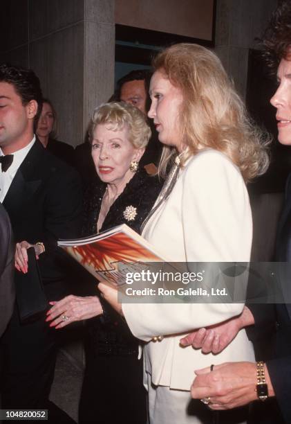 Lana Turner and Cheryl Crane during Opening Night of "Sunset Boulevard" at Suburt Theater in Century City, CA, United States.