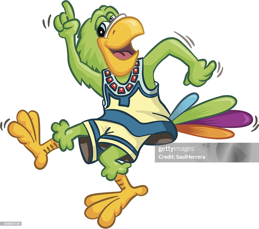 Amusing latin parrot dancing