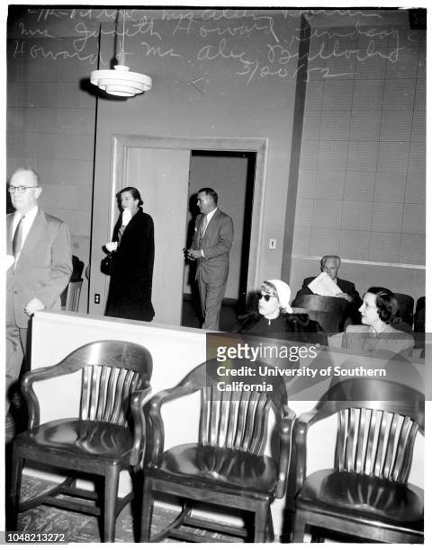 Howard divorce case, 20 March 1952. Lindsay C Howard;Jack Thoroughgood ;Mrs Alec Bullock ;Mrs Charles S Howard ;Mrs Eileen Bollin ;Mrs Judith...