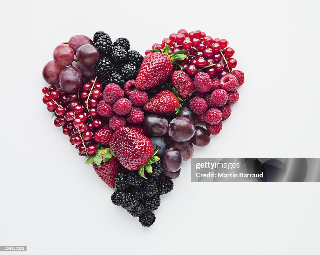 Formación de forma de corazón frutas