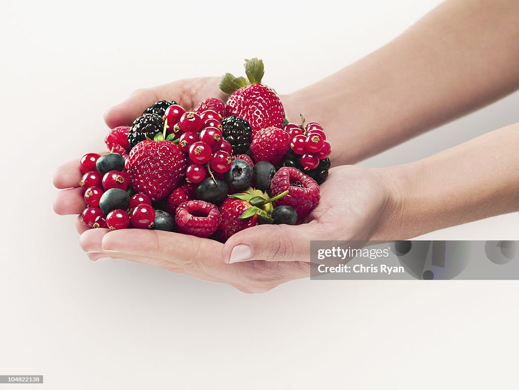 Woman holding berries