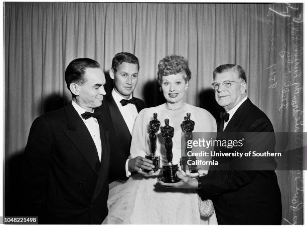 Academy awards, 20 March 1952. Johnny Mercer;Hoagy Carmichael;Donald O'Connor;Franz Waxman;Saul Chaplin;Johnny Green;Paul Smith;Cedric Francis;Alfred...