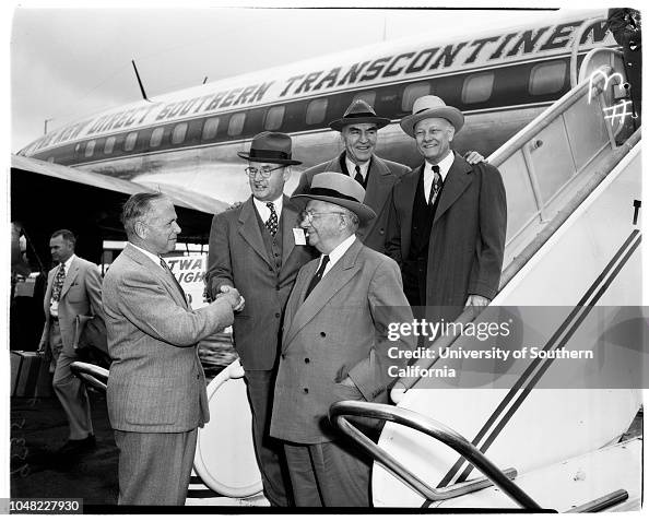 Air Line executives, 10 April 1952. Admiral John W Reeves;Ralph Damon ...