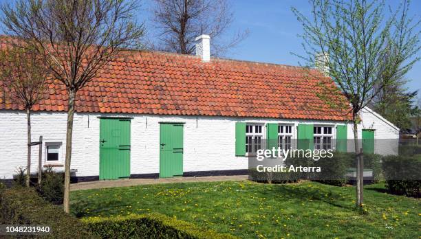 Jommekeshuis / Huisje Nys-Vermoote, old fisherman's house now museum about Belgian comic book character Jommeke at Sint-Idesbald, Koksijde, Belgium.