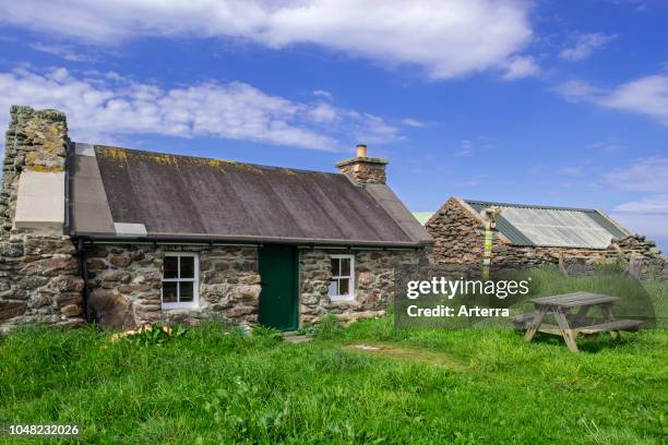 Johnnie Notions camping bod, birthplace of John Williamson in Hamnavoe at Eshaness in Northmavine, Shetland Islands, Scotland, UK.