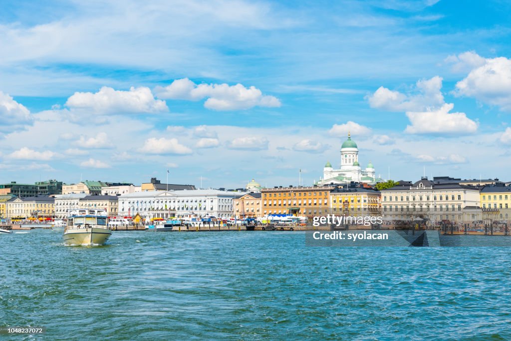 Panorama of Helsinki with Old market hall