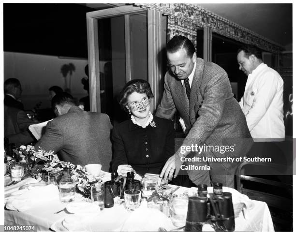 Opening Day at Santa Anita, 28 December 1951. Mr and Mrs William Doheny;Mrs John O'Melveny;Mrs Carleton Burke;Frank Taylor;Mr and Mrs Reece Taylor;Mr...