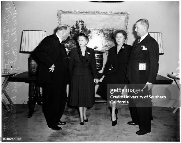 Opening Day at Santa Anita, 28 December 1951. Mr and Mrs William Doheny;Mrs John O'Melveny;Mrs Carleton Burke;Frank Taylor;Mr and Mrs Reece Taylor;Mr...