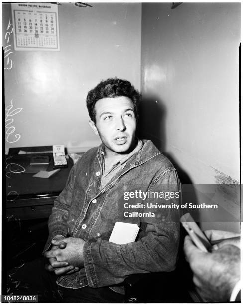 Man cashed bad checks to finance his wedding, 14 May 1952. Christie O De Carlo ;Mrs Marie De Carlo, 22 years old ..