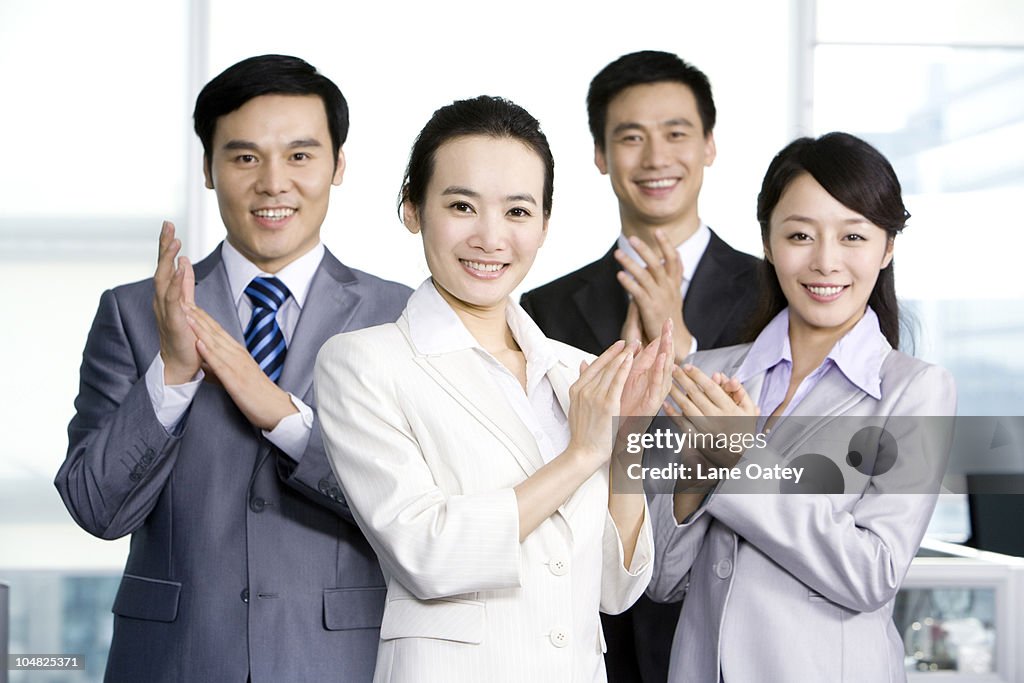 Workman Cheering Cheering Office Workers High-Res Stock Photo - Getty Images