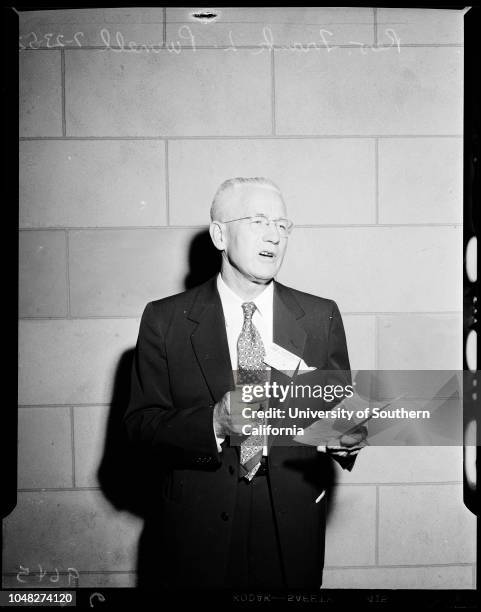 Christian Church Convention, 23 July 1952. Mrs Ethel Dean;Mrs J.J Walker;Doctor Leland Cook, Junior;Doctor James Parrott, president of...