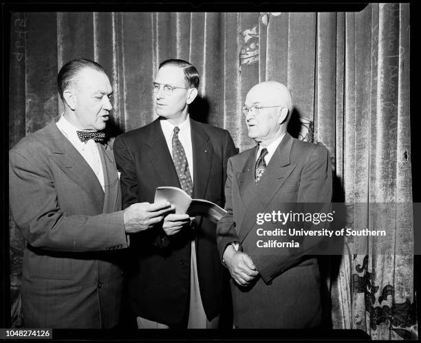 Christian Church Convention, 23 July 1952. Mrs Ethel Dean;Mrs J.J Walker;Doctor Leland Cook, Junior;Doctor James Parrott, president of...