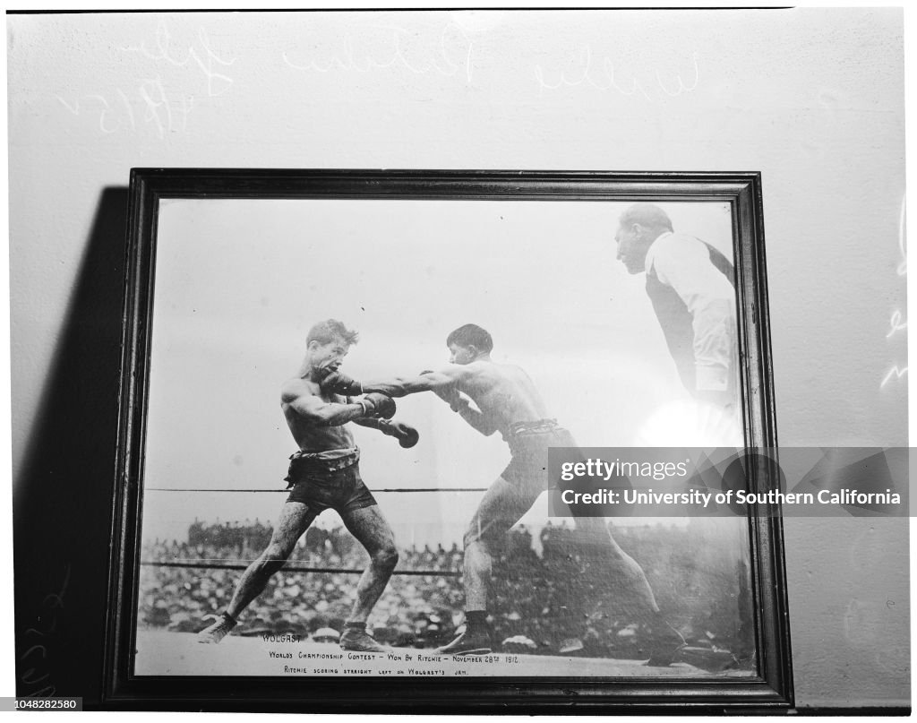 Willie Ritchie, 9 April 1952. Pix of Willie Ritchie and copies of pix ...