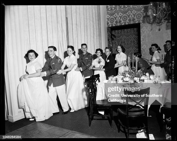 Society , 9 June 1952. Michael O'Neil;Ellen Donaldson;Michael McCallum;Carole Costello;David Noyes;Linda Flynn;Mary Robin Redd;Lew O'Connell;Jack...