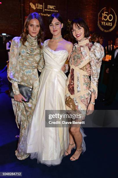 Charlotte Wiggins, Eliza Cummings and Sam Rollinson attend the IWC Schaffhausen Filmmaker Bursary Award ceremony in association with the BFI at the...