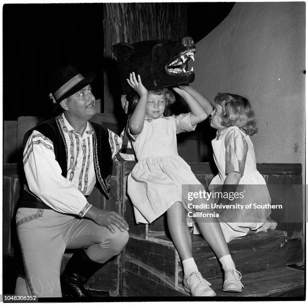 Hansel and Gretel' Opera -- children watching opera, 9 April 1953. Howard Leitner -- 8 years ;Michael Hampton -- 9 years;Carl Brooks -- 10...