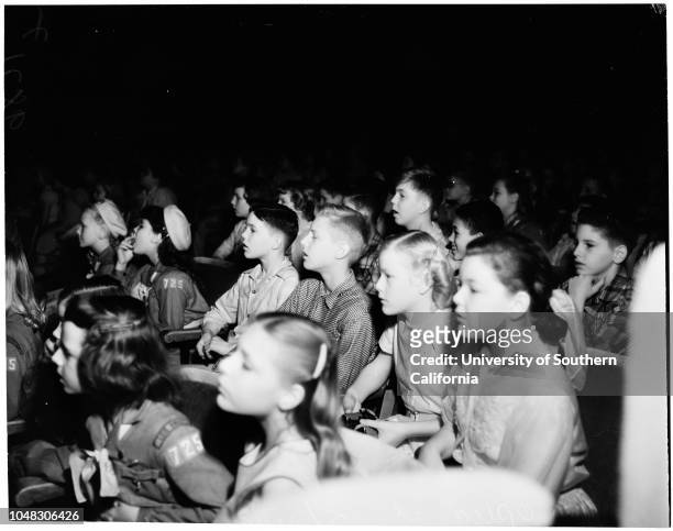 Hansel and Gretel' Opera -- children watching opera, 9 April 1953. Howard Leitner -- 8 years ;Michael Hampton -- 9 years;Carl Brooks -- 10...