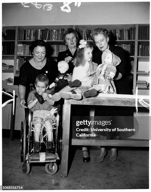 Shrine Hospital, 15 December 1953. Mrs L Sherman Trusty;Mrs Ernest M Heinold;Mrs George Schumann;Mrs Julien H. Davis;Mrs Harold Sailor;Mrs William J...