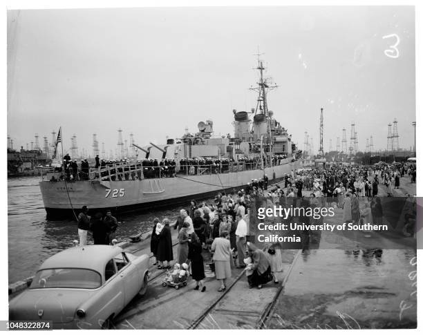 Destroyers from Korea, 13 January 1953. USS 'Obrien' ;USS Hubbard' ;USS 'Walke' ;Vernon Grove -- 38 Linden Avenue, Long Beach;Donald K Stutler -- 46...