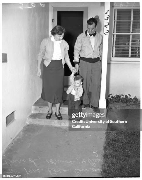 Blind children , 19 February 1953. Mrs Rose Conrad;Mike Conrad -- 18 months ;Gail Conrad -- 10 years ;Teresa Forbes -- 9 months ;Royal Forbes -- 36...