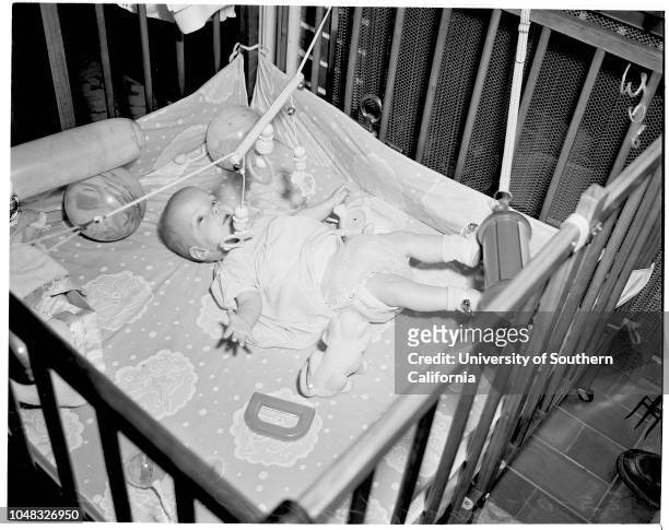 Blind children , 19 February 1953. Mrs Rose Conrad;Mike Conrad -- 18 months ;Gail Conrad -- 10 years ;Teresa Forbes -- 9 months ;Royal Forbes -- 36...