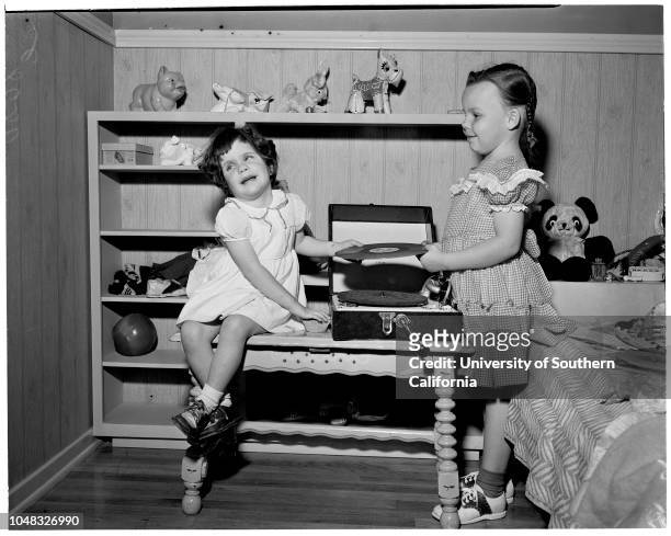 Blind children , 19 February 1953. Mrs Rose Conrad;Mike Conrad -- 18 months ;Gail Conrad -- 10 years ;Teresa Forbes -- 9 months ;Royal Forbes -- 36...