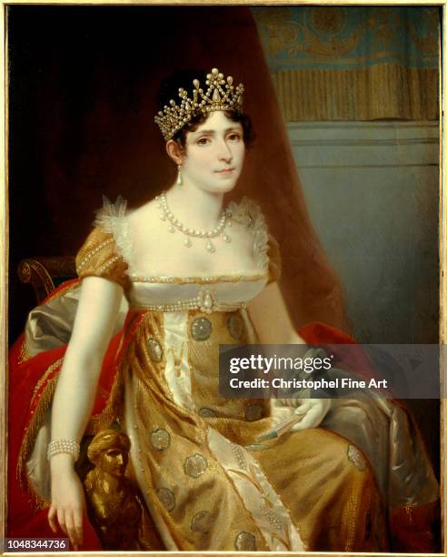 Jean Louis Viger du Vigneau , Portrait of Empress Josephine de Beauharnais . 1863. Oil on canvas, 1.15 x 0.89 m. Rueil-Malmaison, musee national des...