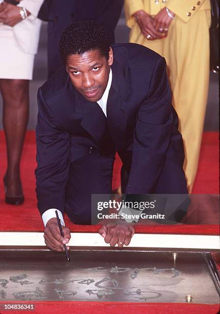 Denzel Washington during Denzel Washington Footprint Ceremony at Mann's Chinese Theatre in Hollywood, California, United States.