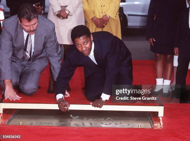 Denzel Washington during Denzel Washington Footprint Ceremony at Mann's Chinese Theatre in Hollywood, California, United States.