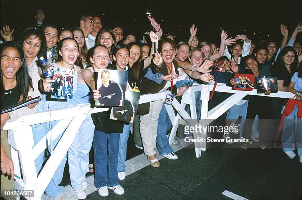 Crowd during *NSYNC in Concert, Backstage at The Forum in Los Angeles, California, United States.