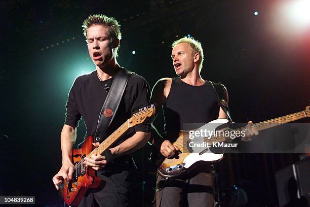 Jonny Lang and Sting during Sting Central Park Concert promoted by Best Buy at Central Park in New York City, New York, United States.