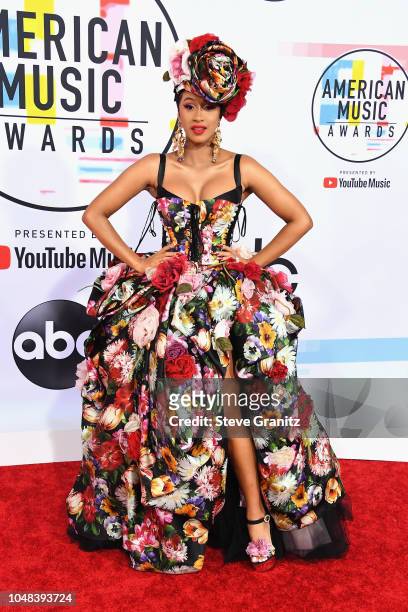Cardi B attends the 2018 American Music Awards at Microsoft Theater on October 9, 2018 in Los Angeles, California.