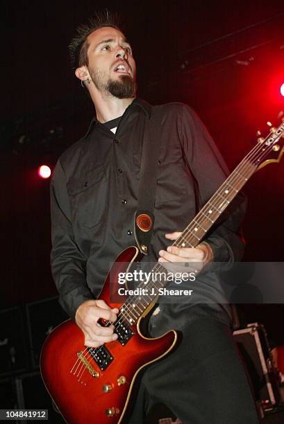 Jerry Horton of Papa Roach during Anger Management Tour 2002 at Shoreline Amphitheatre in Mountain View, California, United States.