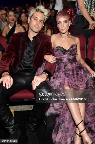 Eazy and Halsey attend the 2018 American Music Awards at Microsoft Theater on October 9, 2018 in Los Angeles, California.