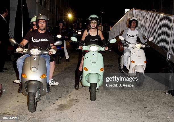 Vespa Street Team during Vespa Fashion Party at Hollywood Blvd & Cosmo Street in Hollywood, California, United States.