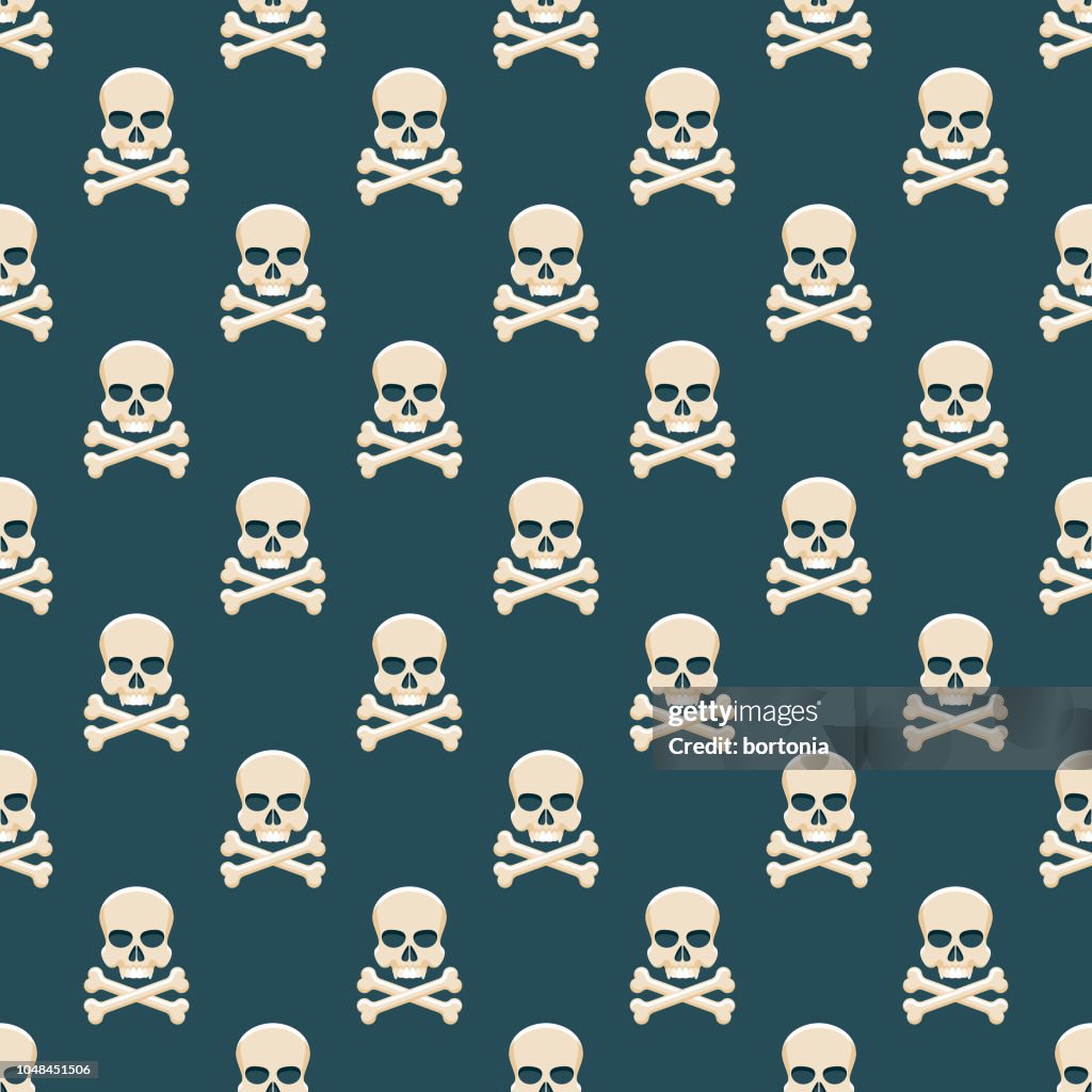 Crossbones Pattern Skull And Crossbones Fantasy Seamless Pattern High-Res Vector Graphic ...